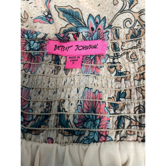 Betsey Johnson Floral Paisley Empire Waist Maxi babydoll Dress Boho feminine sm - Picture 7 of 8